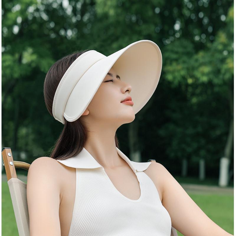 Women Outdoor Summer Visor Hat UV Resistant Large Brim Adjustable Foldable Sun Proof Tennis Cap Golf Hats