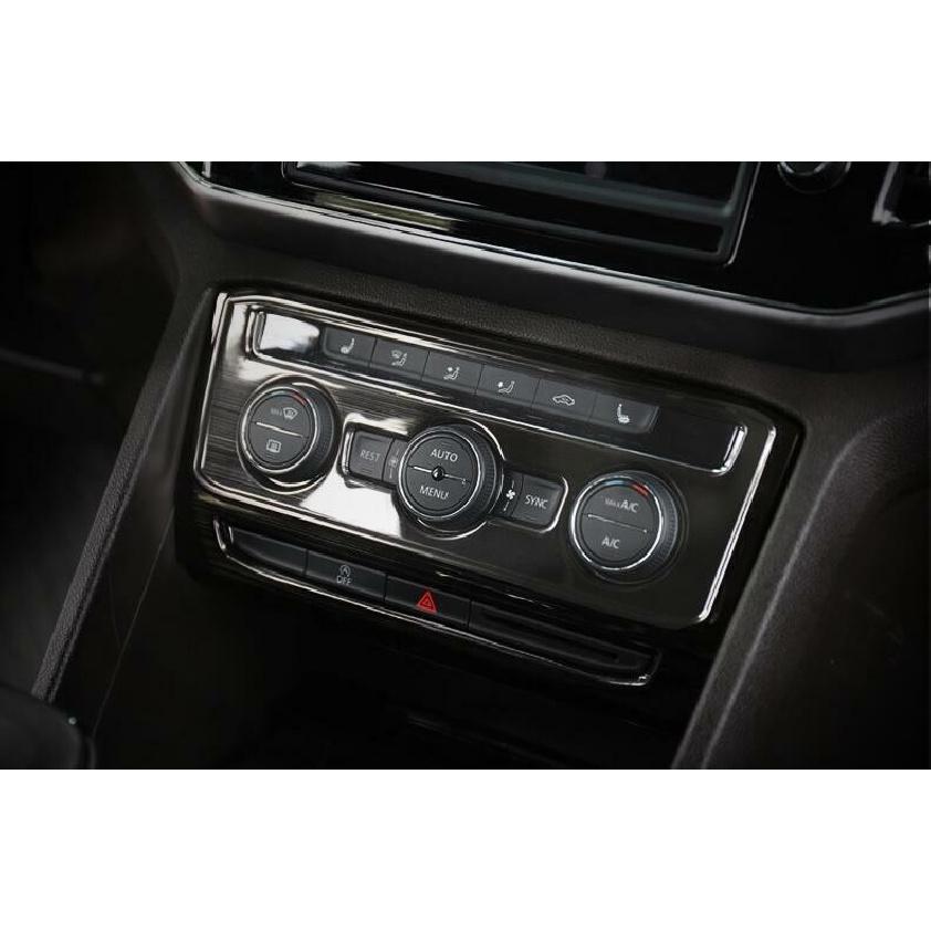 For Volkswagen Atlas 2018-2022 Black Steel Central Console AC Switch Panel Trim