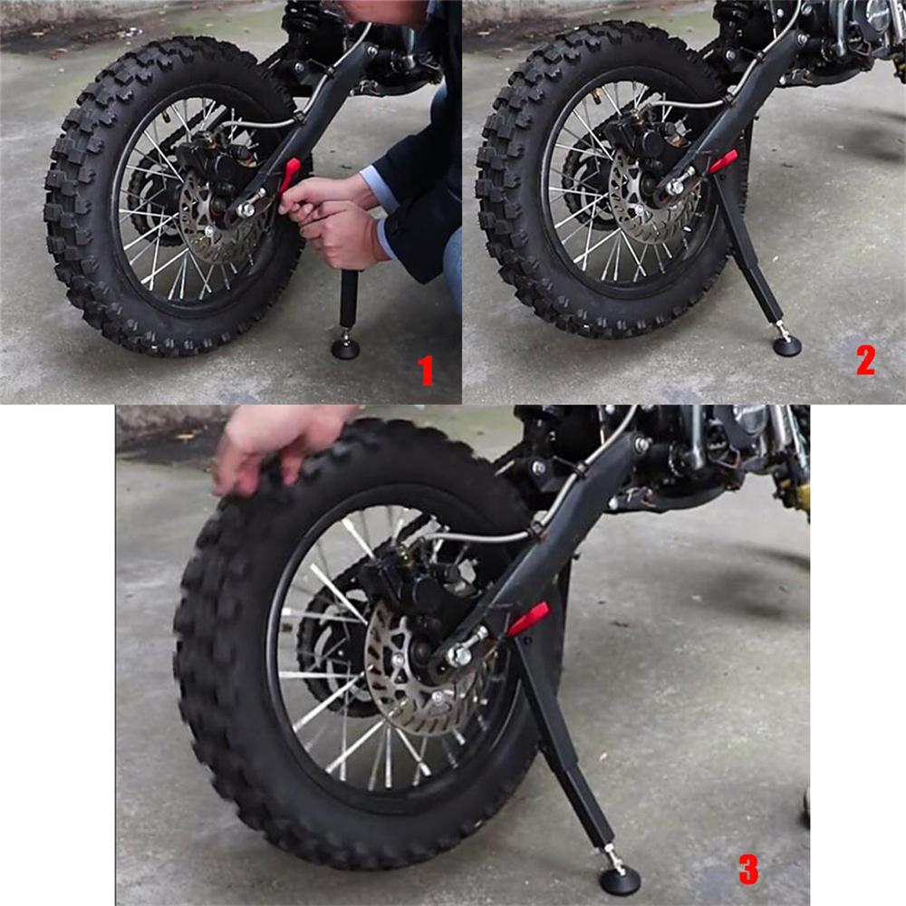 Motorcycle Single Side Paddock Stand Wheel Stand Support Foldable Aluminum Black