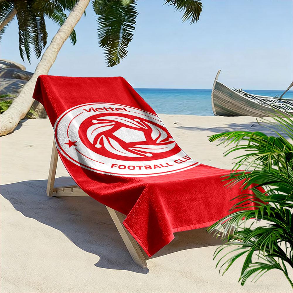 Red Viettel Football Club Towel A Must-have Beach Towel for Beach Travel