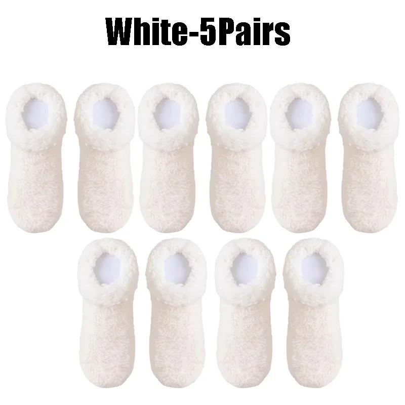 Womens Winter Slipper Socks Non Slip Grip Thermal Fuzzy Floor Socks Cozy Indoor Sleep Socks Thick Plush Fleece Lined Ankle Socks