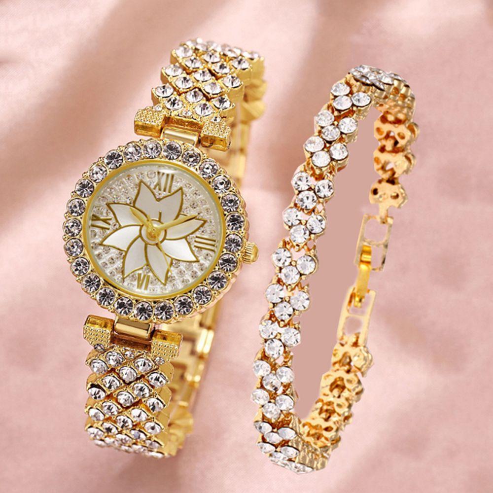 Popular Luxury Set, Bracelet Watch, Diamond-Encrusted Women'S Five-Piece Gift Box, Quartz Watch