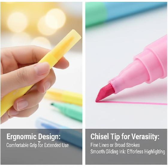 Fruity Scented Highlighters Set of 8, Pastel Chisel Tip Markers for Journaling, Note Taking, School & Office Supplies (8 Pcs)