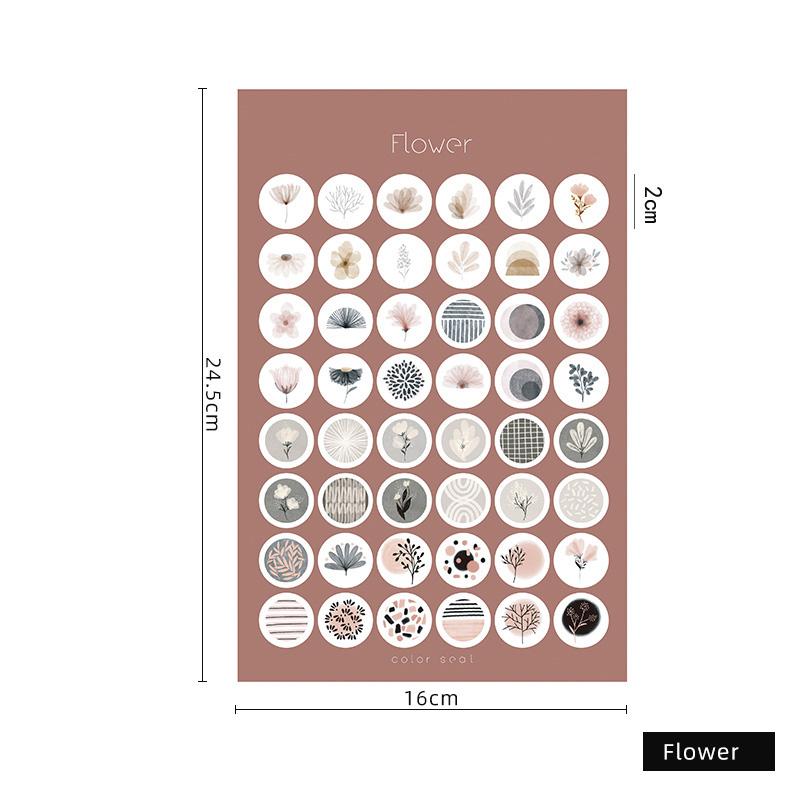 1 Sheets Retro Diary Decoration Sticker Stationery Morandi Postmark Dot Sticker Diy Journal Planner