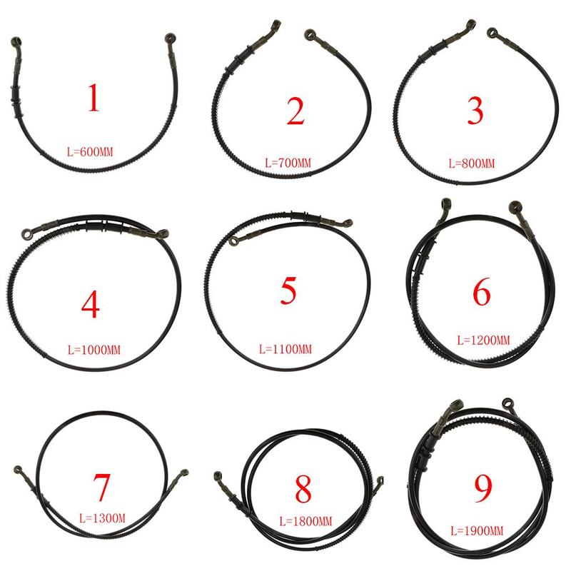 Motorcycle Brake Hose Hydraulic Oil Line Braided Tube for Motorbike ATV Universal 60cm Black