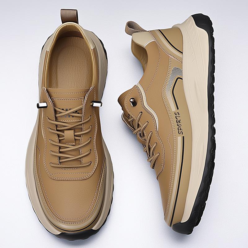 Fashion Leather Fashion Skate Shoes Men All-match Mens Sneakers Male Comfortable Walking Shoe Lace-Up Male Flats Brand Men Casual Shoes