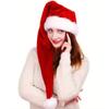 Long Santa Hats for Adult Children Unisex Plush Christmas Hat with Fluffy White Fur Trim for Winter Christmas New Year Party