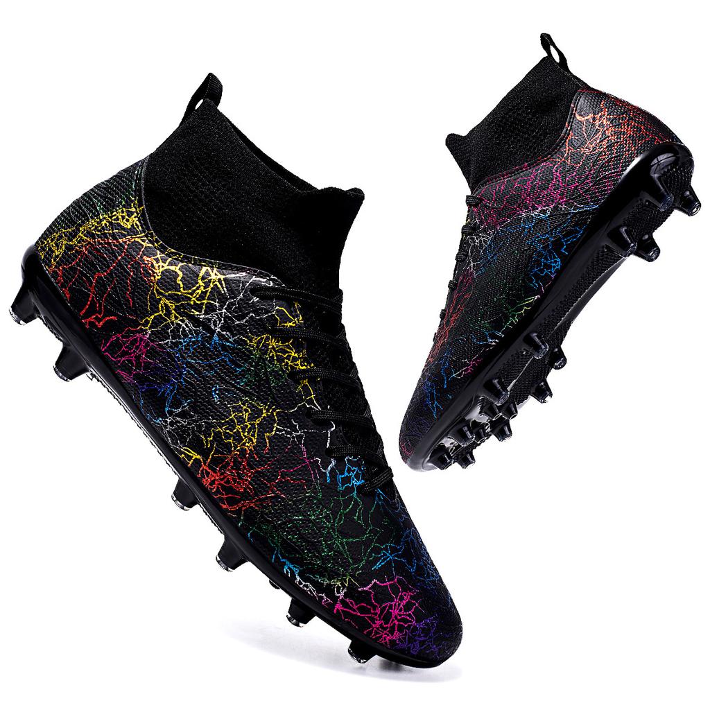Professional High Top Football Shoes AG/FG Long Nail Artificial Grass Outdoor Sports Training Shoes Men's and Women's Nail Shoes