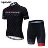 Mens Cycling Jersey Set Short Sleeve Breathable Mesh Bike Apparel Ride