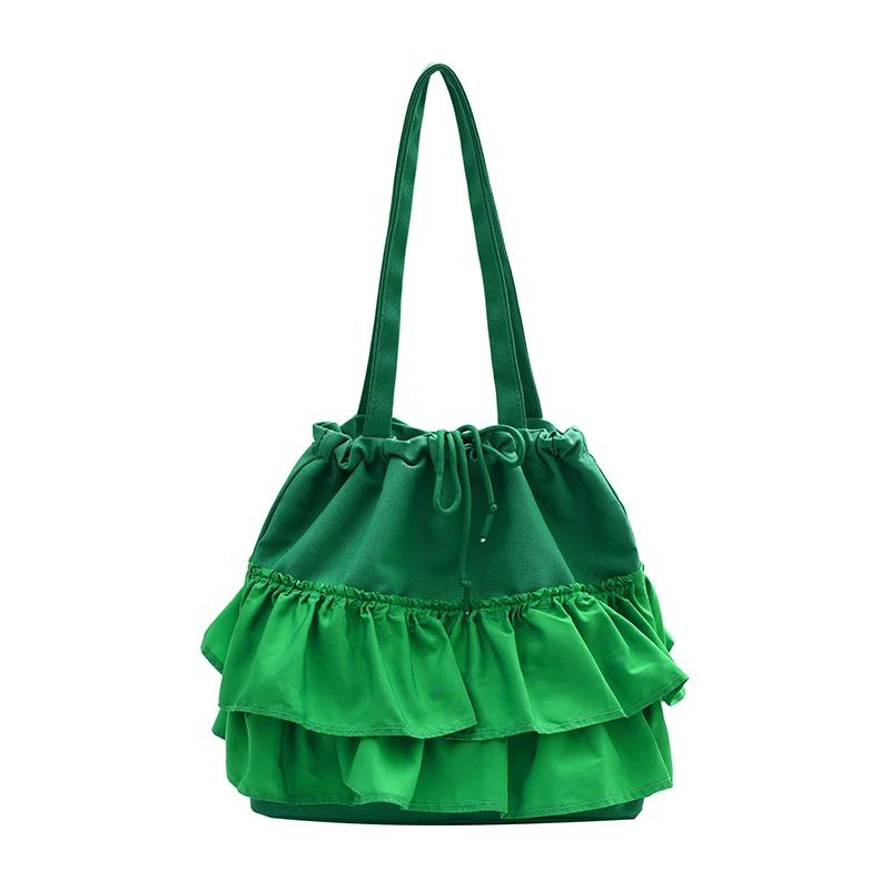 Summer Design Thin Yarn Sweet Women's Tote Bag Casual Lazy Style Big Bag 2026 High Quality Lace Small Skirt Shoulder Bags