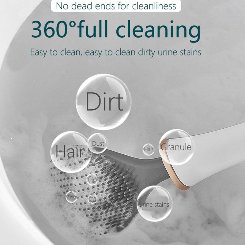 Household Supplies Silicone Toilet Brush Wall-mount Toilet Brush Set for Bathroom Toilet Cleaning Tools Corner Cleaning Bathroom Set