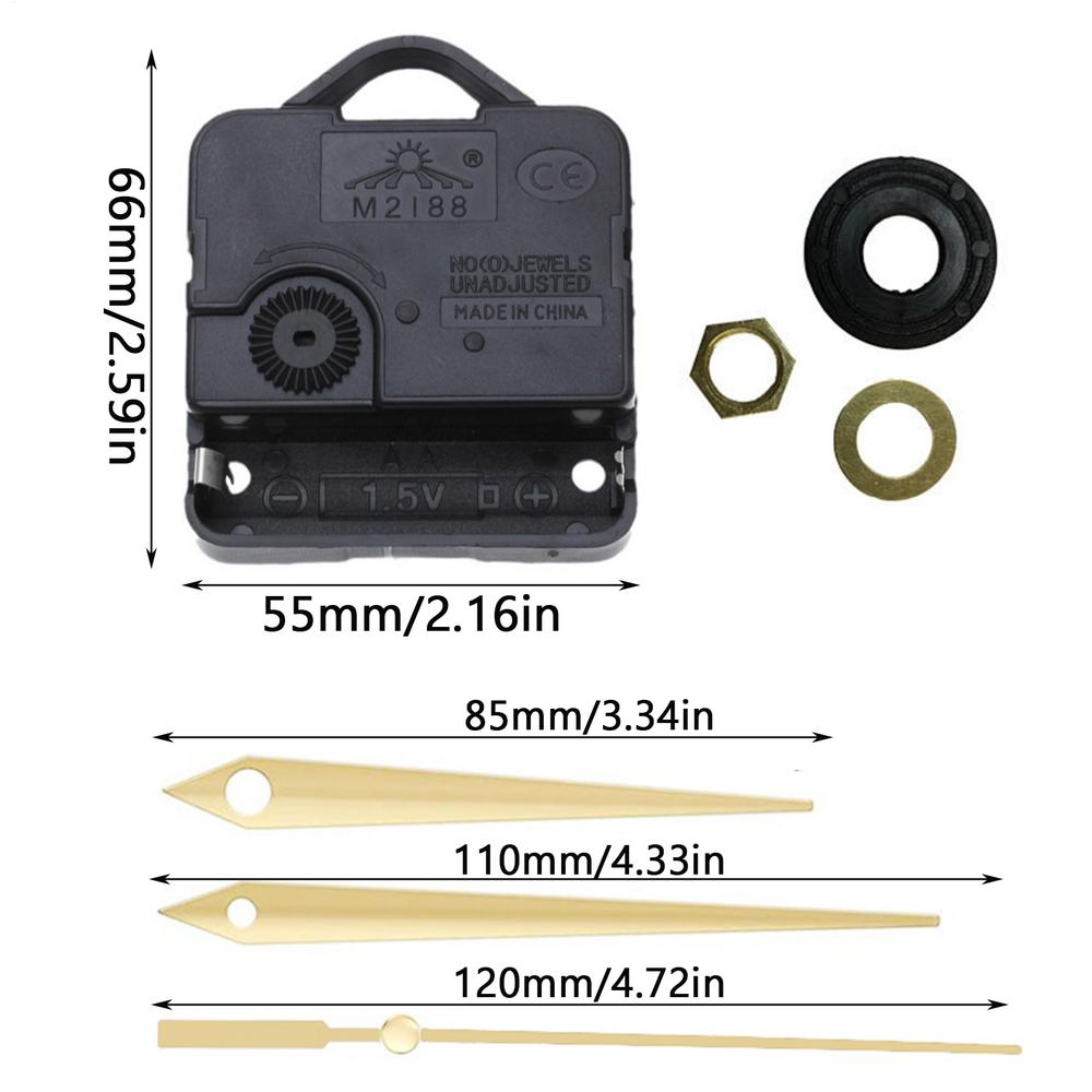 Wanduhrwerk Leises Quarzwerk Maschine Wandzeiger Set Uhrwerk Tisch Langer Schaft DIY Uhren Reparaturteile
