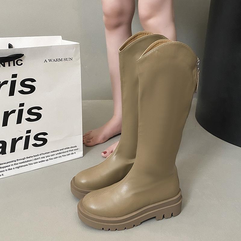 

Женские ботинки Мартин 2025 весна и осень новые ботфорты знаменитости интернета высокие ботфорты рыцаря универсальные ботинки на толстой подошве 40 хаки