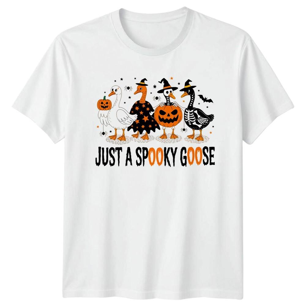 Just A Spooky Goose Halloween Holidays Unisexs TShirt Unisexs Tee Graphic Unisex S