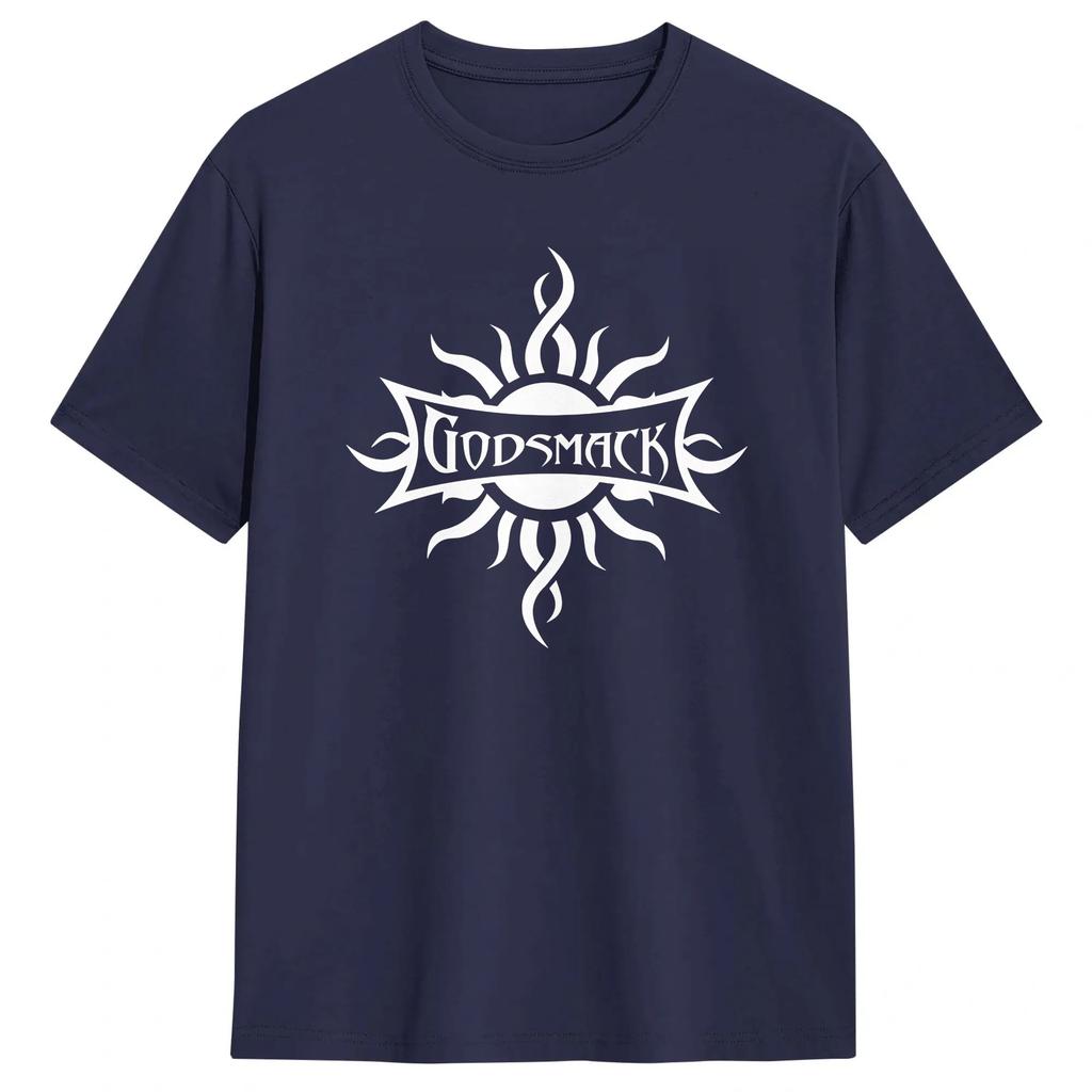 Godsmack Logo Band Trička pro Unisex Čistá Bavlna Skvělé Tričko Kulatý Výstřih Krátký Rukáv Oblečení Grafický Potisk