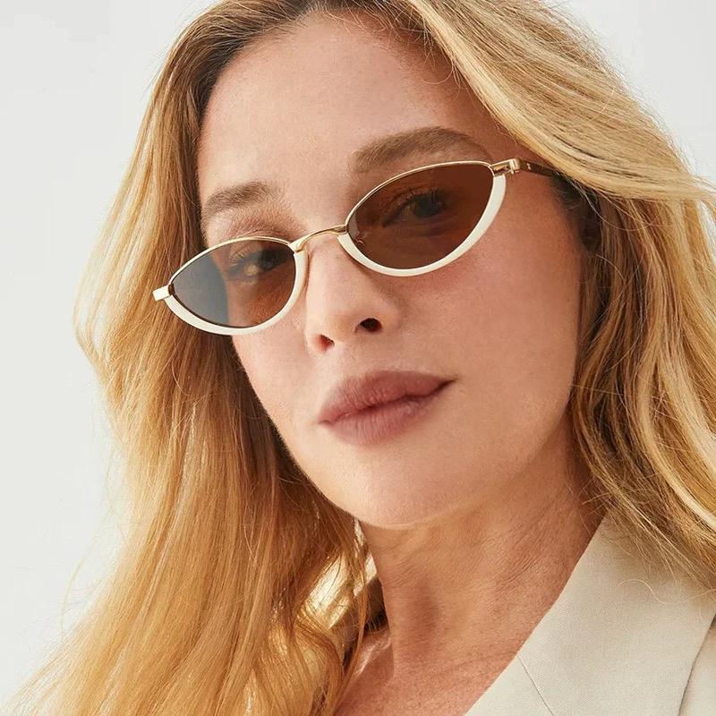 Small Frame Luxury Brand Designer Vintage Cat Eye Sunglasses Women For Men Metal Popular Sun Glasses Punk Sexy Ladies Eyewear Uv