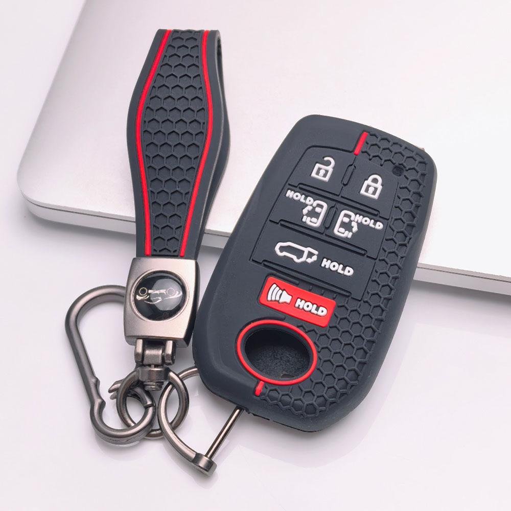 Premium Honeycomb Silicone Smart Key Cover keychain Fit Toyota Sienna Highlander Venza Grand Highlander Anti-Scratch Guard Shockproof