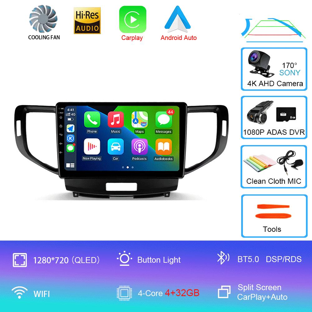 Autoradio Android 14 Carplay Auto DSP 2K Bildschirm Multimedia-Player Für Honda Accord 8 2008-2012 Autoradio Stereo 2din Head Unit