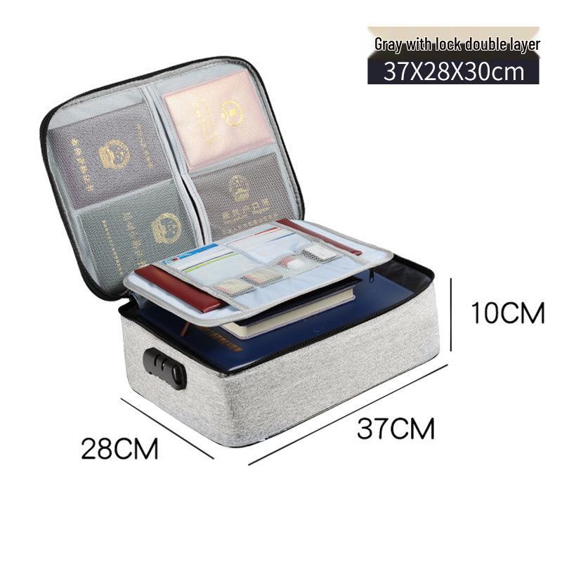 Fireproof Multi-layer Document Storage Bag for Home & Travel