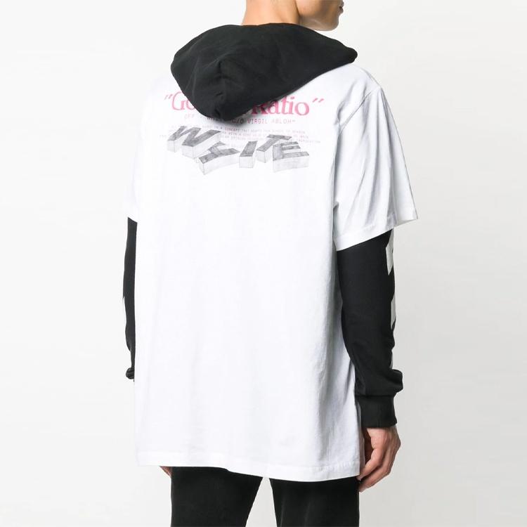 Herren Weiß Off-White Armdruck Lockerer Schnitt Weiß OMAB033R201850120188