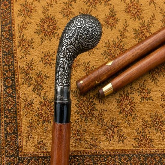 Victorian Walking Cane Brass Handle Wooden Walking Stick Gentleman Cane Gift for Him Travel Stick