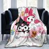 1pc My Melody and Friends Blanket, Soft Throw for Room Decor, Perfect Gift for Family and Friend, Seasonal Use Home Decoration, Cozy Bedding Accessory