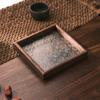 1PC Vintage Wood Glass Walnut Color Snack Storage Box Tea Tray Dry Fruit Snacks Household Tray Storage Box