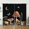Curtain Mushroom 3D Sunshade Digital Printing Curtain Blackout No Punching Bedroom Living Room