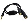 Heavy Duty TRRS 4Pole Audios Cable 2.5mm Male To Double 2.5mm Female Adapter Gold Plated Connectors TangleFree Design