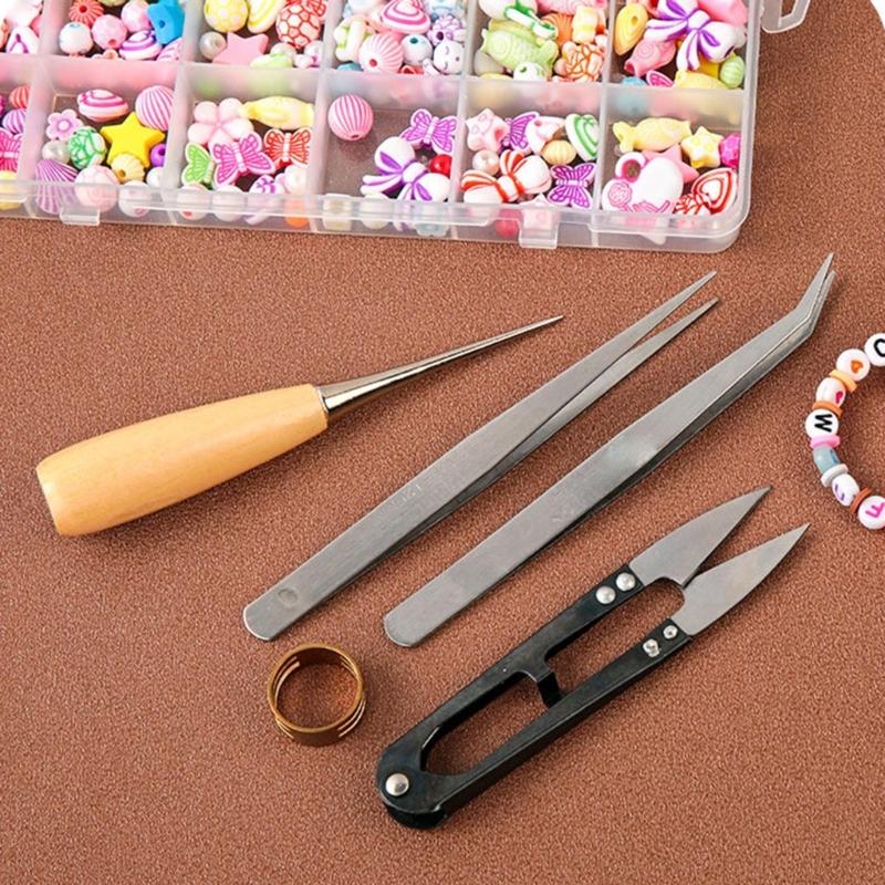 Handmade Small Jewelry Tool Set Nose Pliers Glue Storage Box Rings