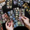 3pcs/pack Gilding Craft PET Stickers Floral Sticker DIY Cut Collage Junk Journal Decor Scrapbooking Waterproof Stickers