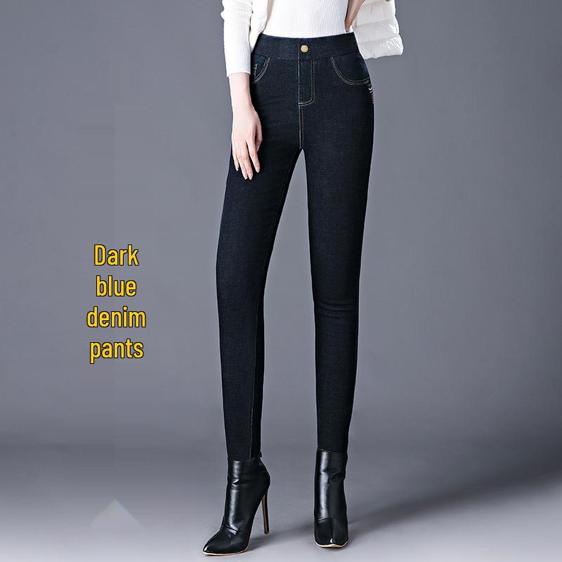 

Женские зимние леггинсы 2024 года с высокой посадкой, на флисовой подкладке, утолщенные, шелковистый хлопок, облегающие 27 синий