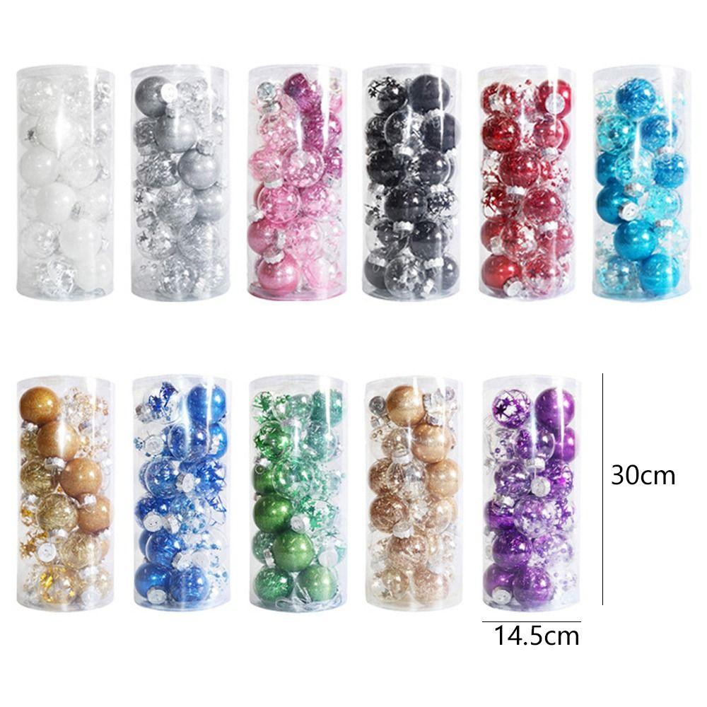 24pcs 6cm Painted Christmas Balls Set Christmas Tree Pendant  Indoor Outdoor Decoration