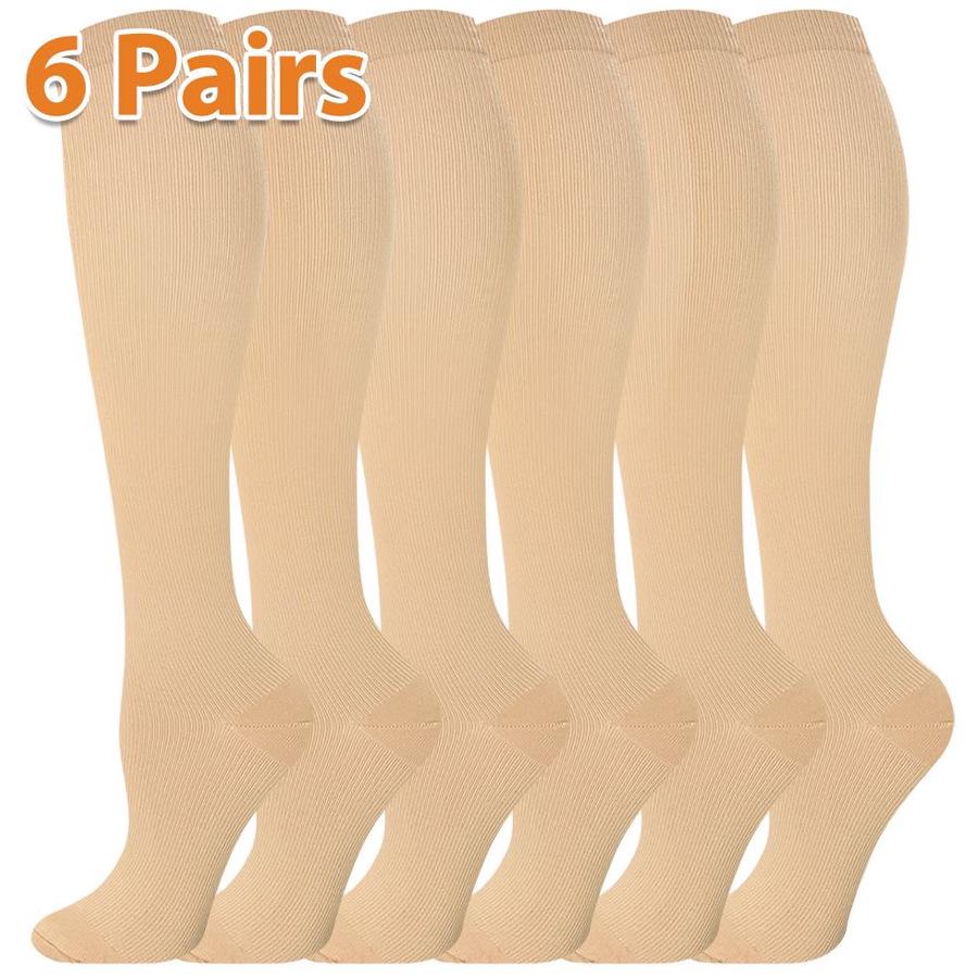 Unisex 6 Paar Kompressionssocken-Set zum Laufen & Radfahren