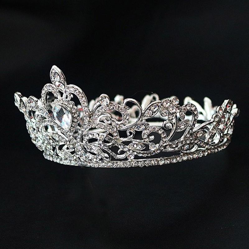 Wedding Crown Tiaras Round Crown Bridal Crown Metal Tiaras Princess Crown for Party Halloween Proms Birthday Banquets