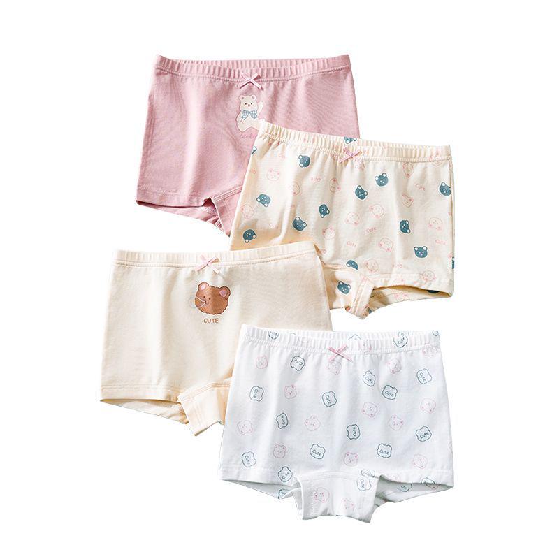 Girls' Cartoon Medium & Large Cotton Antibacterial Boxer Shorts