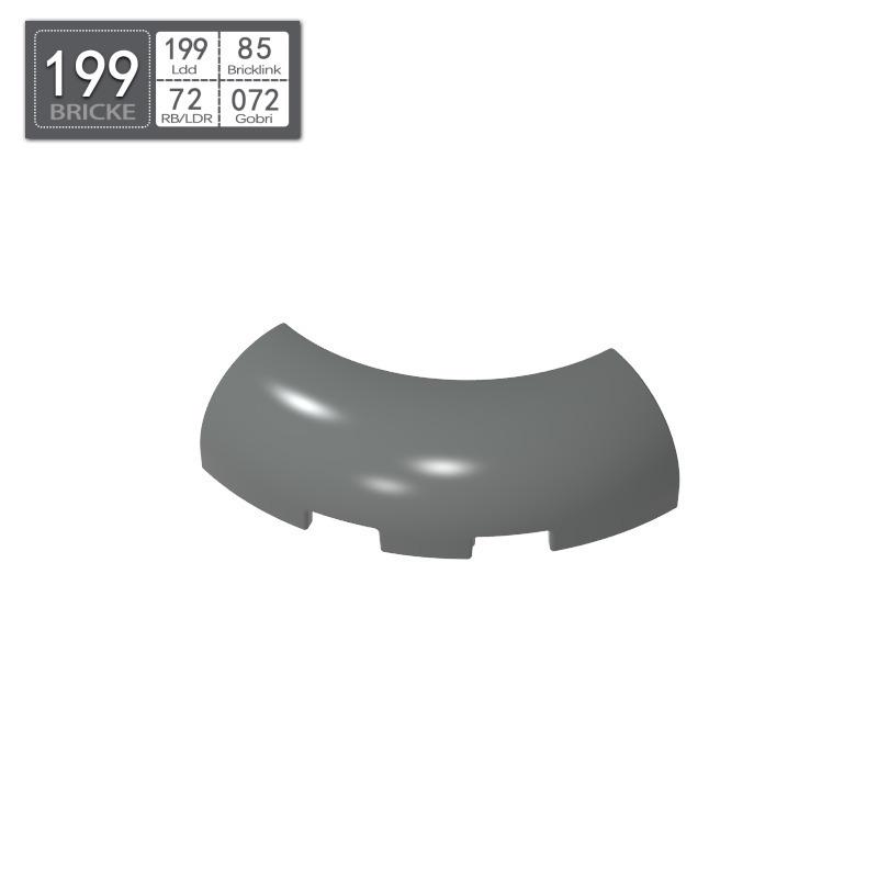 BRICKE 65617 Curved Smooth 3x3x1 Building Block, LEGO-Compatible MOC Accessory 50g (approx. 45 pcs)