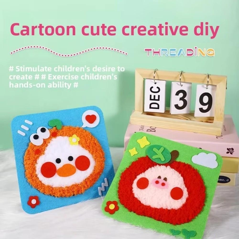 Sewing Needle and Thread Painting DIY Embroidery Doll Set Cartoon Animal Felt Sewing Kit Beginners