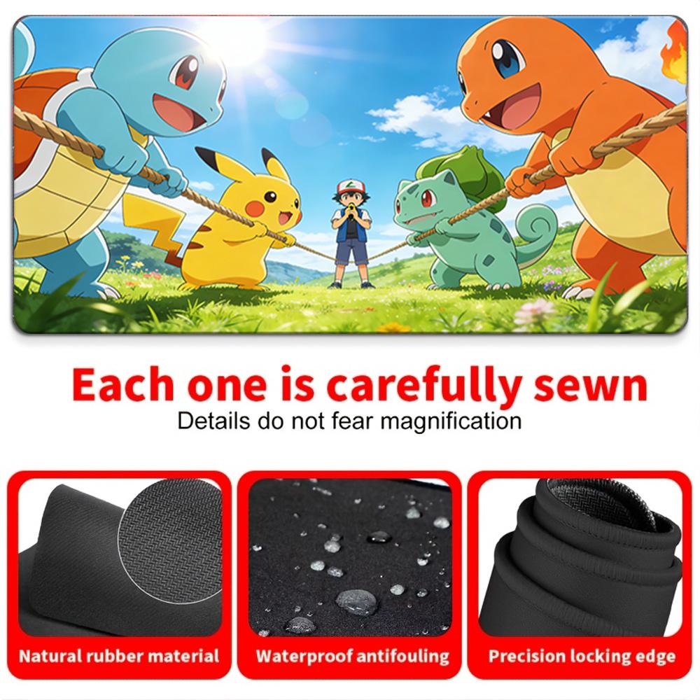 Pokemon Ash Starters Forest Adventure Gaming Desk Mat NonSlip Washable Mouse Pad 30x80x0.2cm