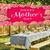 CSFOTO 7x16ft Happy Mother's Day Garage Door Decorative Banner Floral Wall Pink Background Large Garage Door Cover Outdoor Indoor Mother's Day Party