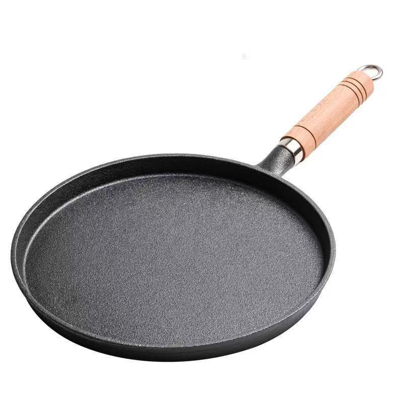 Wu Tuo Thickened Cast Iron Flat-Bottom Frying Pan