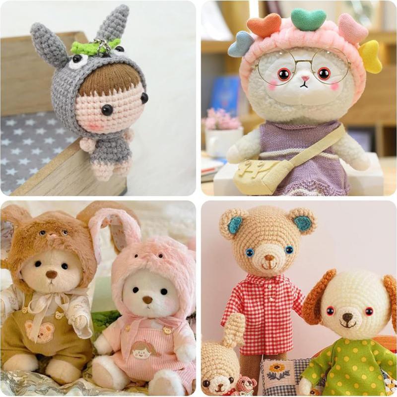 796-100PCS DIY Craft Eyes Noses Sets Eyeball Doll Accessories Plastic Colorful Safety Eyes Noses For Doll Craft DIY Making Tools