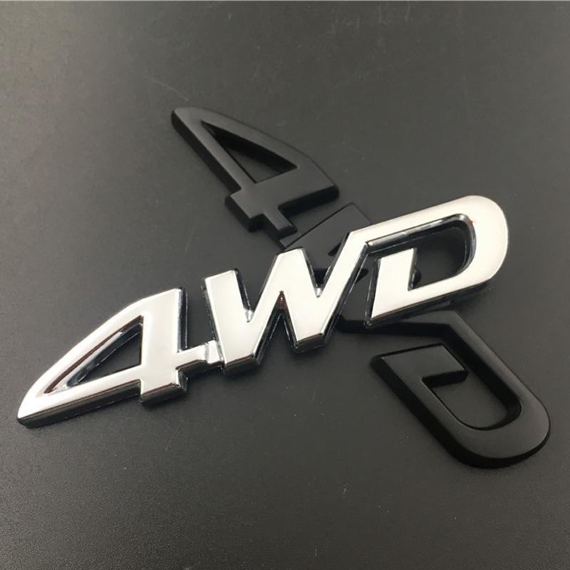 1Pcs 3D Chrome Metal Car Letters Logo 4WD Car Fender Side Rear Trunk Emblem Badge Sticker Decals