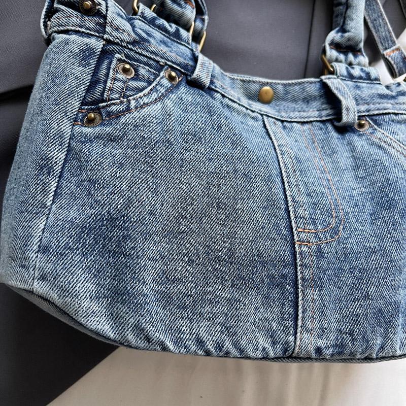 Vintage Denim Tragetasche Damen Schulter Umhängetasche