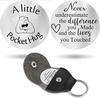Cross Car Key Inspirational Decision Coin Leather Keychain with Stainless Steel Engraved Double-Sided Round Charm Gift