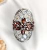 Sterling Silver Gemstone Ring: Two-Tone Design