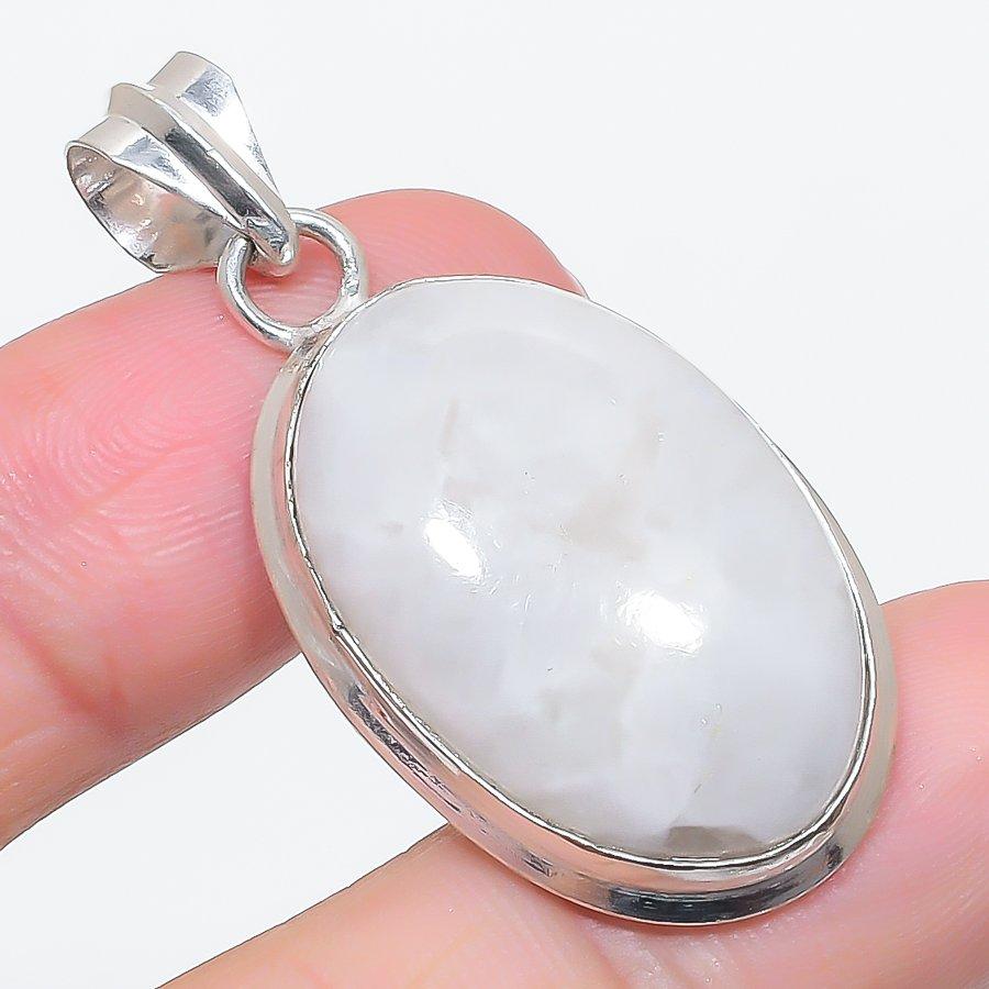 

Натуральный лунный камень драгоценный камень 925 стерлинговое серебро ювелирный кулон 1.81 p7T54