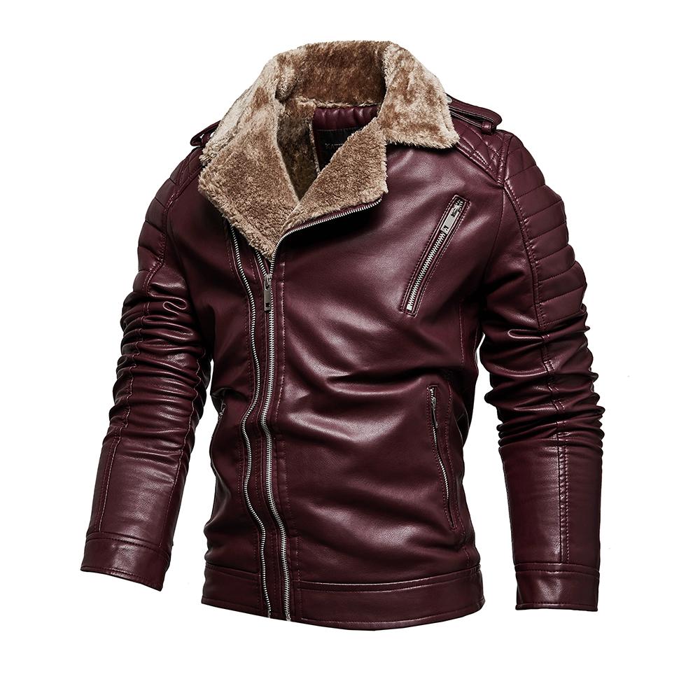 Men’s Faux Leather Jackets Fleece Lined Zipper Bomber Jacket Moto Biker Short Coat PU Motorcycle Racer Stylish Autumn Winter Outwear