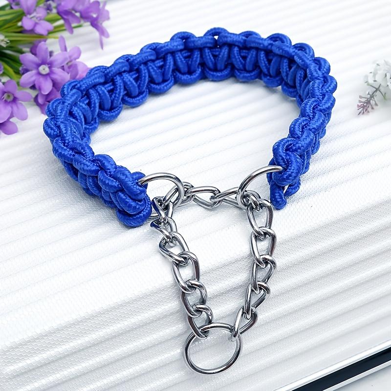 Thick Nylon Braid Collar for Large Dog,Iron Collar Chain, The Iron Collar Chain Is Strong and Strong, and Can Better Leash