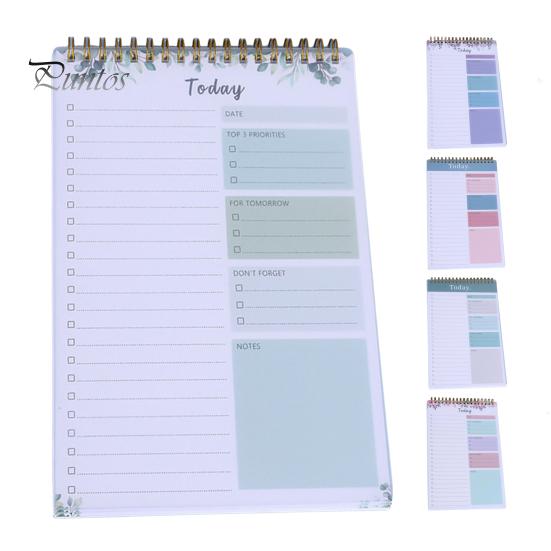 To-Do-Notizbuch, Spiralbindung, 100 g/m² Papier, Schutzhülle, undatiert, Listen-Notizblock, A5-Planer, täglicher Terminplaner